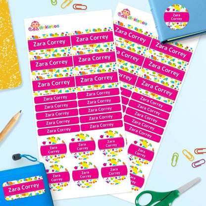 Bubbles Mixed Name Label Pack