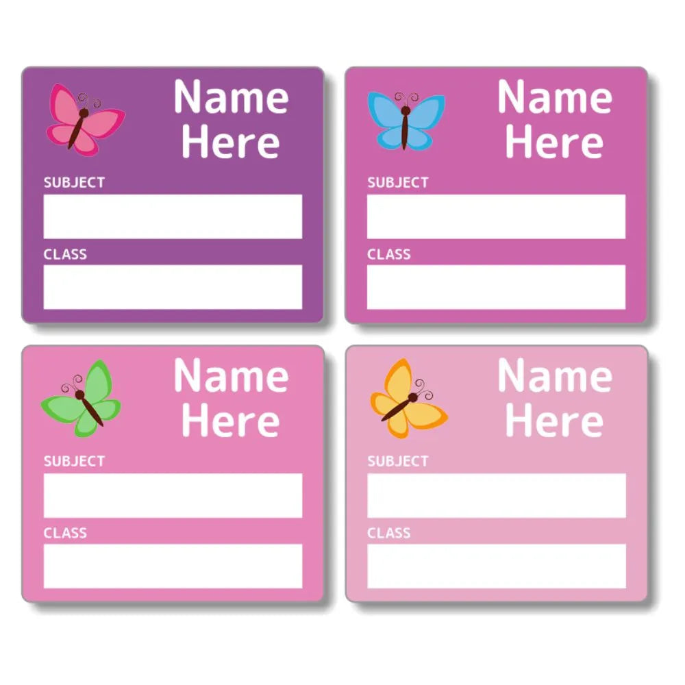 Butterfly School Book Labels