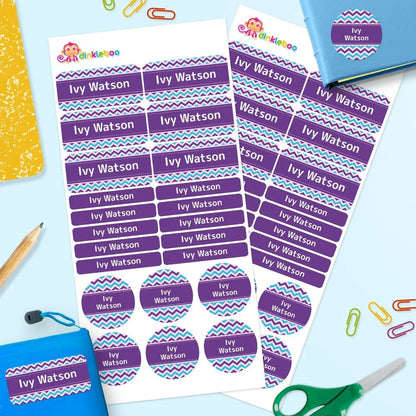 Chevron Mixed Name Label Pack
