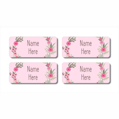 Flower Wreath Rectangle Name Labels