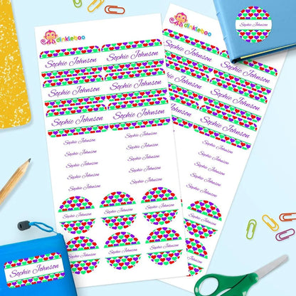 Hearts Mixed Name Label Pack