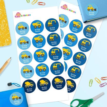 Little Digger Round Name Labels