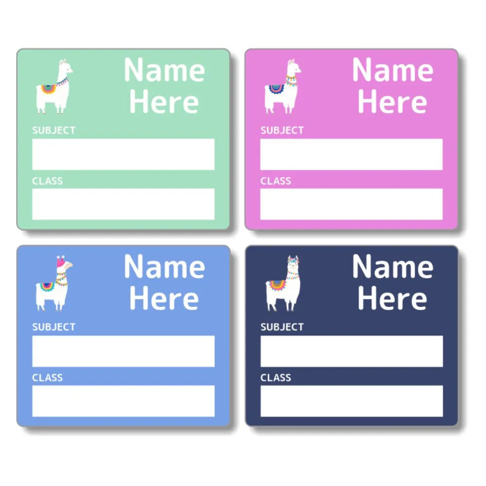 Llama School Book Labels
