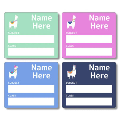 Llama School Book Labels