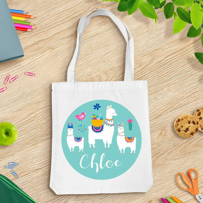 Llama White Tote Bag