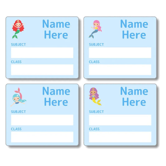 Mermaids School Book Labels