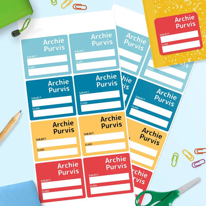 Multi Colour School Book Labels