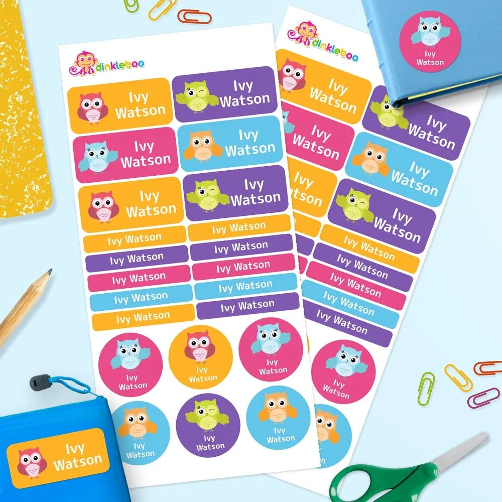 Owls Mixed Name Label Pack