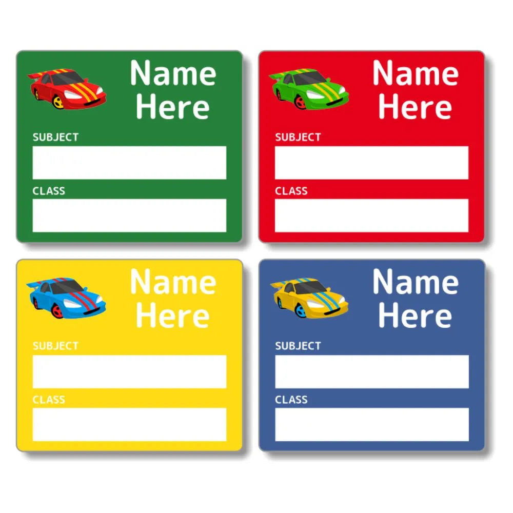 Race Car School Book Labels