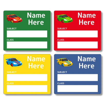 Race Car School Book Labels