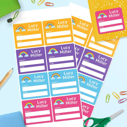 Rainbow School Book Labels