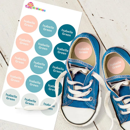Coral Shoe Dot Labels