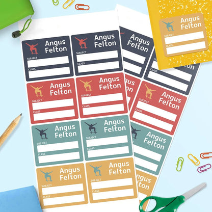 Skater School Book Labels