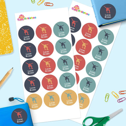 Skater Round Name Labels