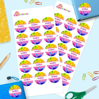 Splatter Round Name Labels