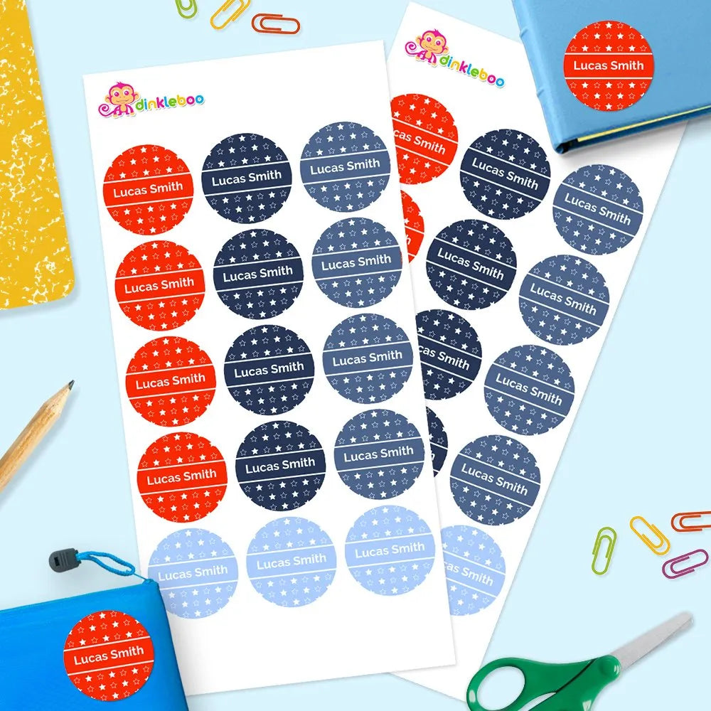Stars Round Name Labels