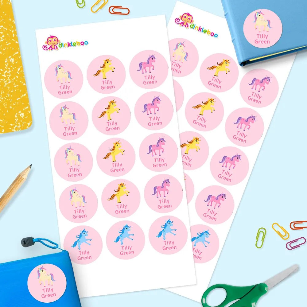 Unicorn Round Name Labels