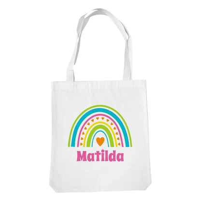 Rainbow White Tote Bag
