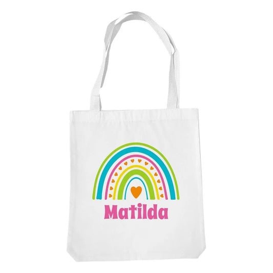 Rainbow White Tote Bag