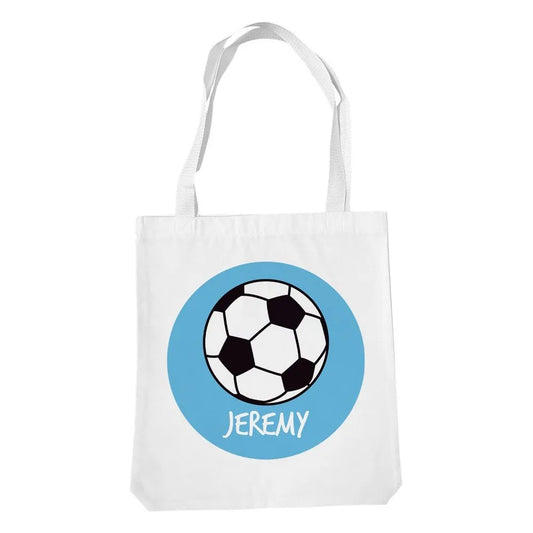 Soccer White Tote Bag