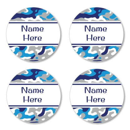 Camo Round Name Labels