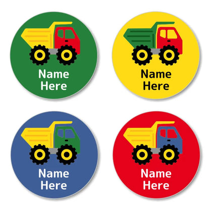 Dump Truck Round Name Labels