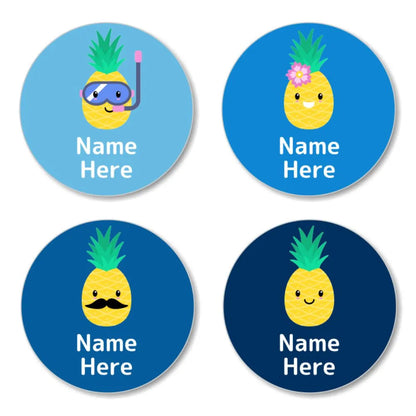 Pineapple Round Name Labels