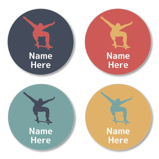 Skater Round Name Labels
