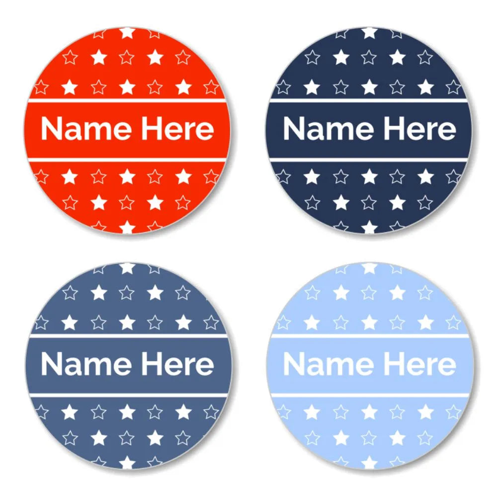 Stars Round Name Labels