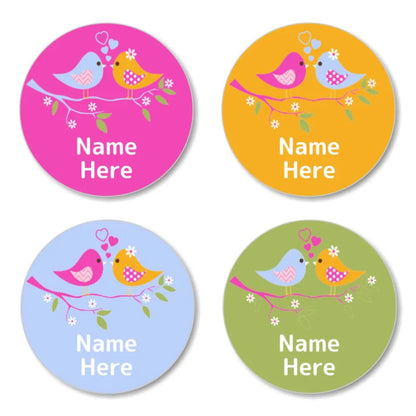 Two Birds Round Name Labels