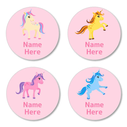 Unicorn Round Name Labels