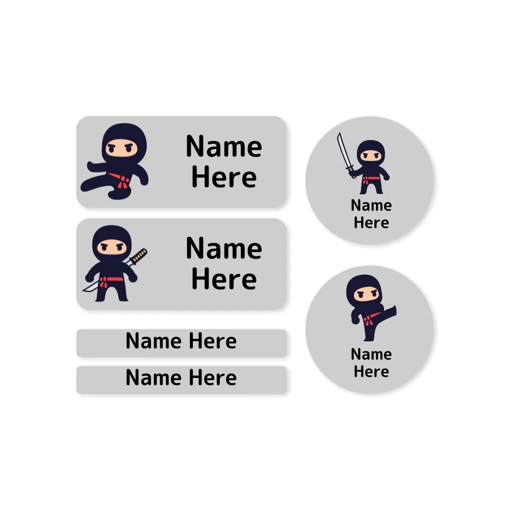 Ninja Mixed Name Label Pack