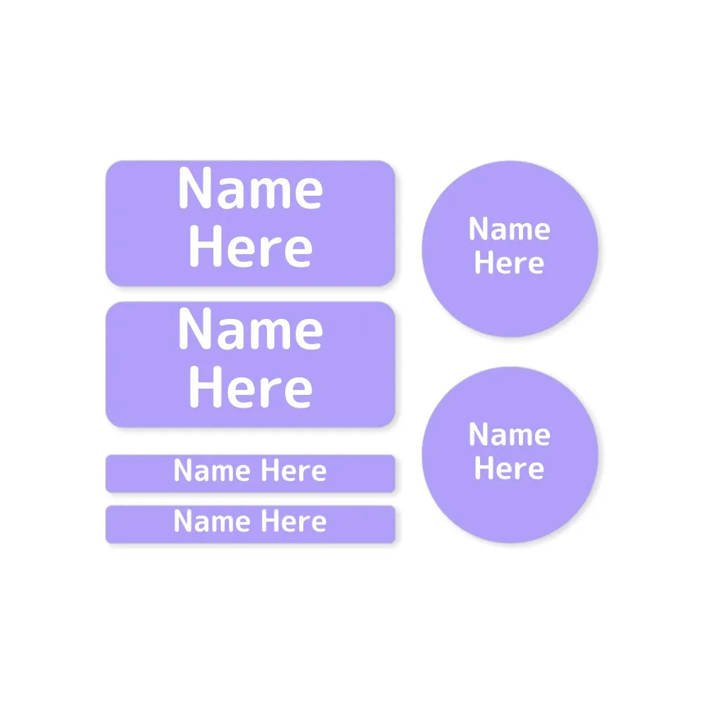 Single Colour Mixed Name Label Pack