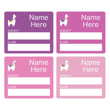 Llama School Book Labels
