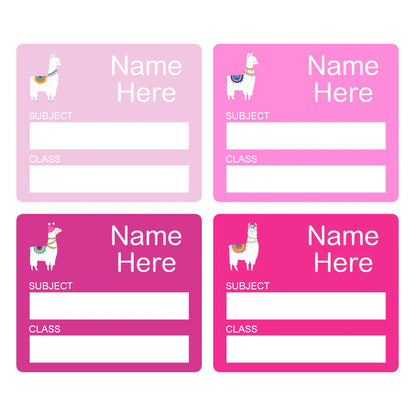 Llama School Book Labels