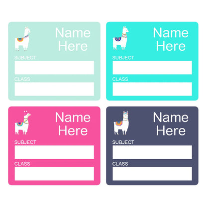Llama School Book Labels