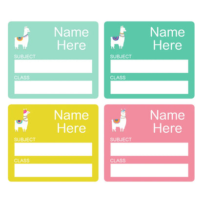 Llama School Book Labels