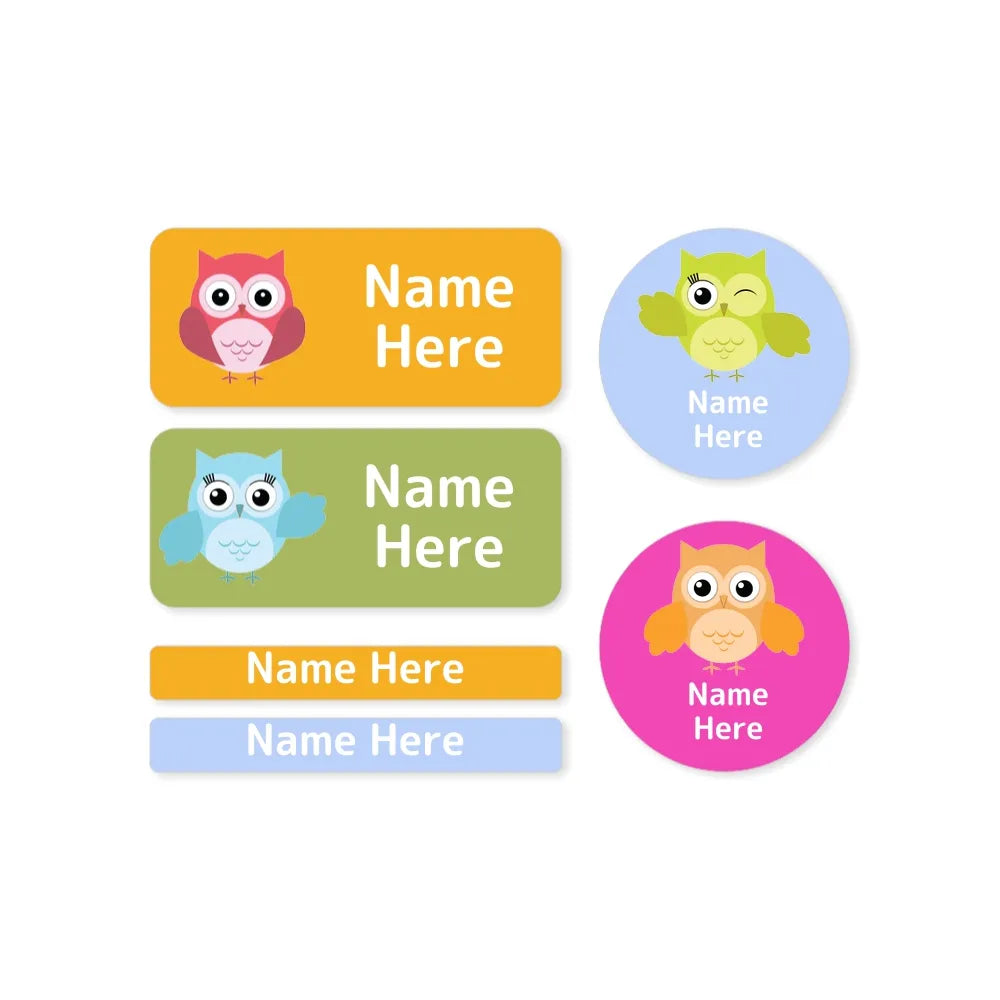 Owls Mixed Name Label Pack