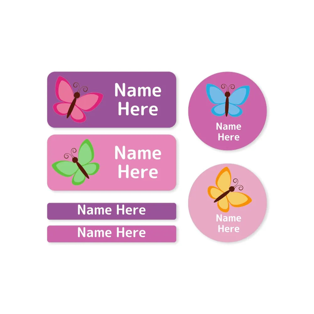 Butterfly Mixed Name Label Pack