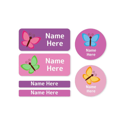 Butterfly Mixed Name Label Pack