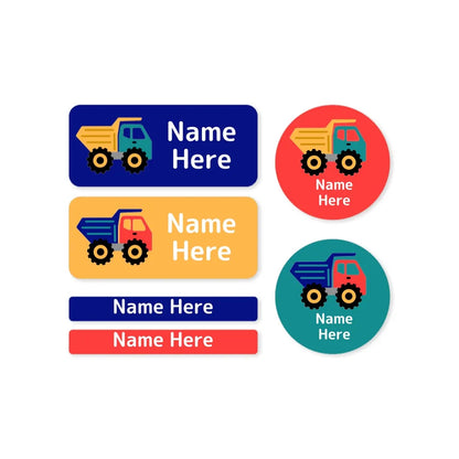 Dump Truck Mixed Name Label Pack