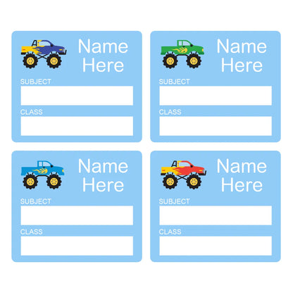 Monster Truck School Book Labels
