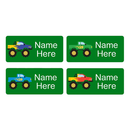 Monster Truck Rectangle Name Labels