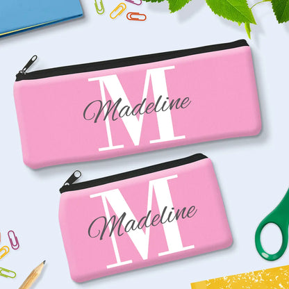 Pink Monogram Pencil Case