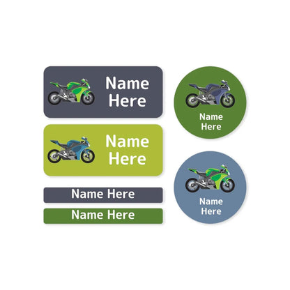 Motorbike Mixed Name Label Pack