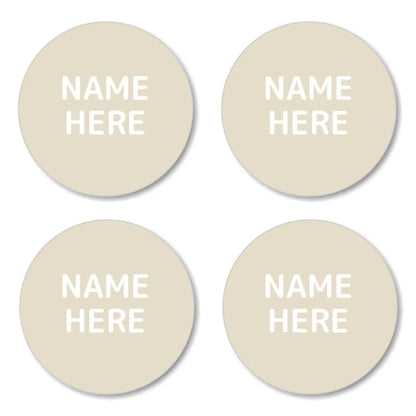 Single Colour Round Name Labels