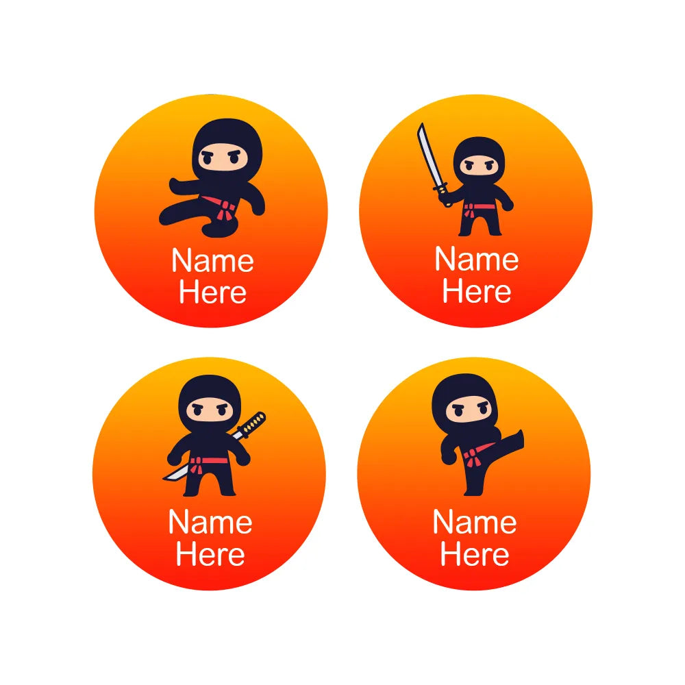 Ninja Round Name Labels