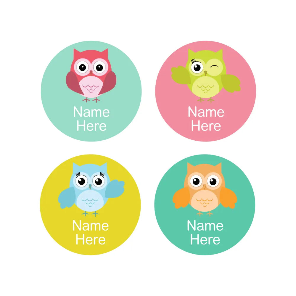 Owl Round Name Labels