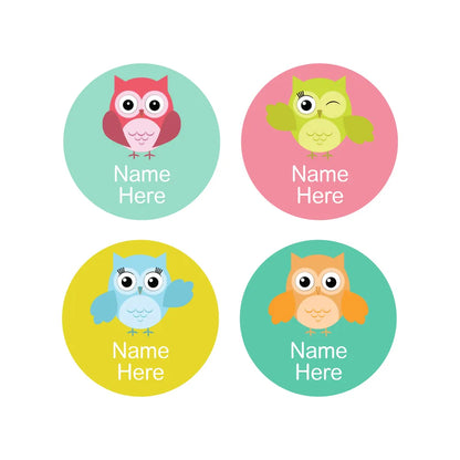 Owl Round Name Labels