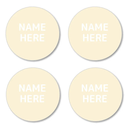 Single Colour Round Name Labels